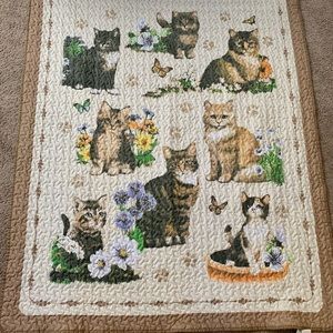 Cat quilted throw blanket